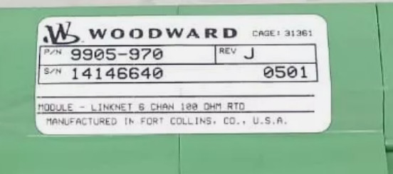 Woodward 9905-970 6-Channel Input Module 24 Vdc -40°C đến +85°C