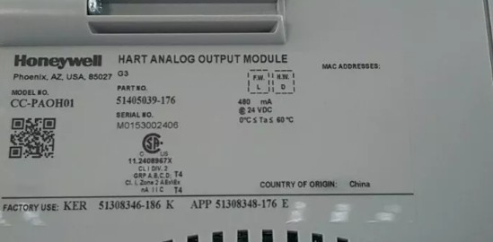 CC-PAOH01 Mô-đun đầu ra tương tự Honeywell Hart Bộ phận DCS Mô-đun PLC