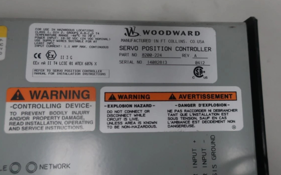 8200-224 Bộ điều khiển vị trí servo Woodward