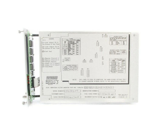 Hệ thống bộ phận 3300/16 Bently Nevada Màn hình rung kép Sê-ri 3300 XY / GAP