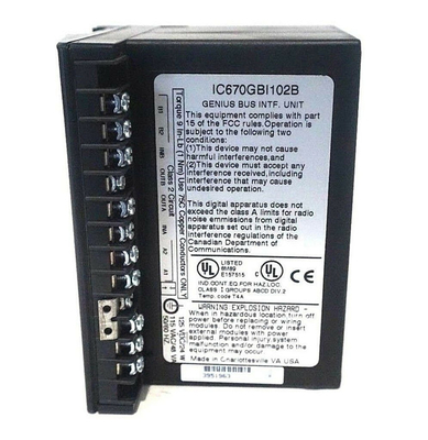 IC670GBI102 GE Fanuc GE Field I / O 120Vac / 125Vdc Thiết bị giao diện bus Genius được cấp nguồn General Electric