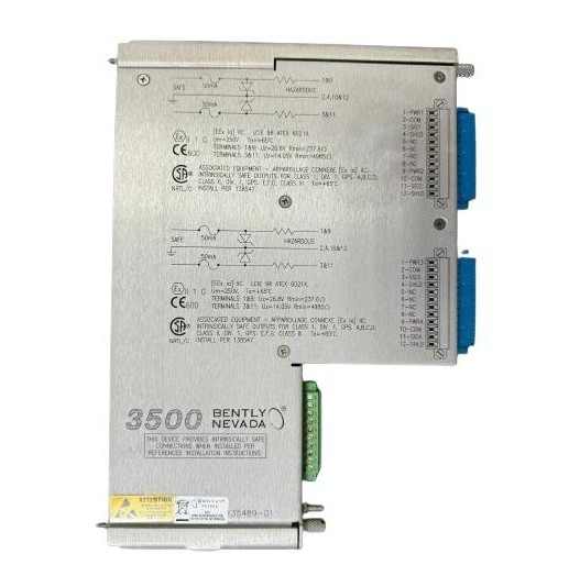 3500/42M-05-00 135489-02 Bently Nevada I / O Module với rào cản bên trong Kết thúc bên trong 2 X Prox / Accel